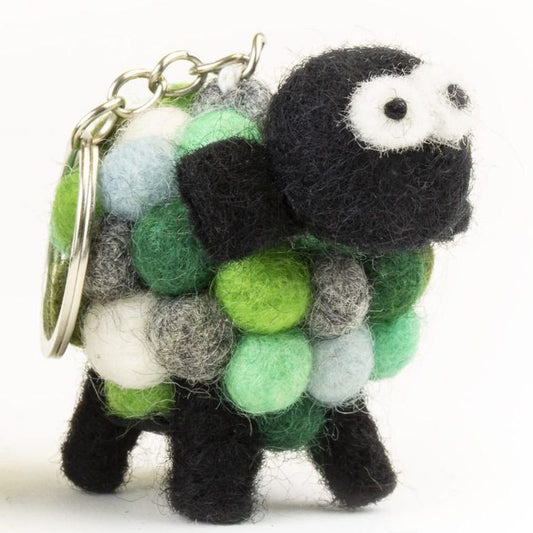 Multi-Green Sheep Keychain
