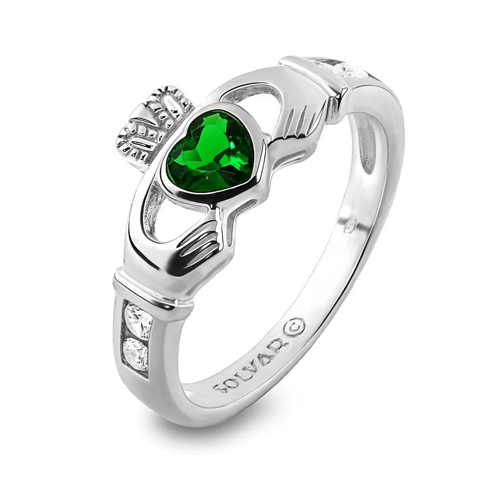 Green Claddagh Ring