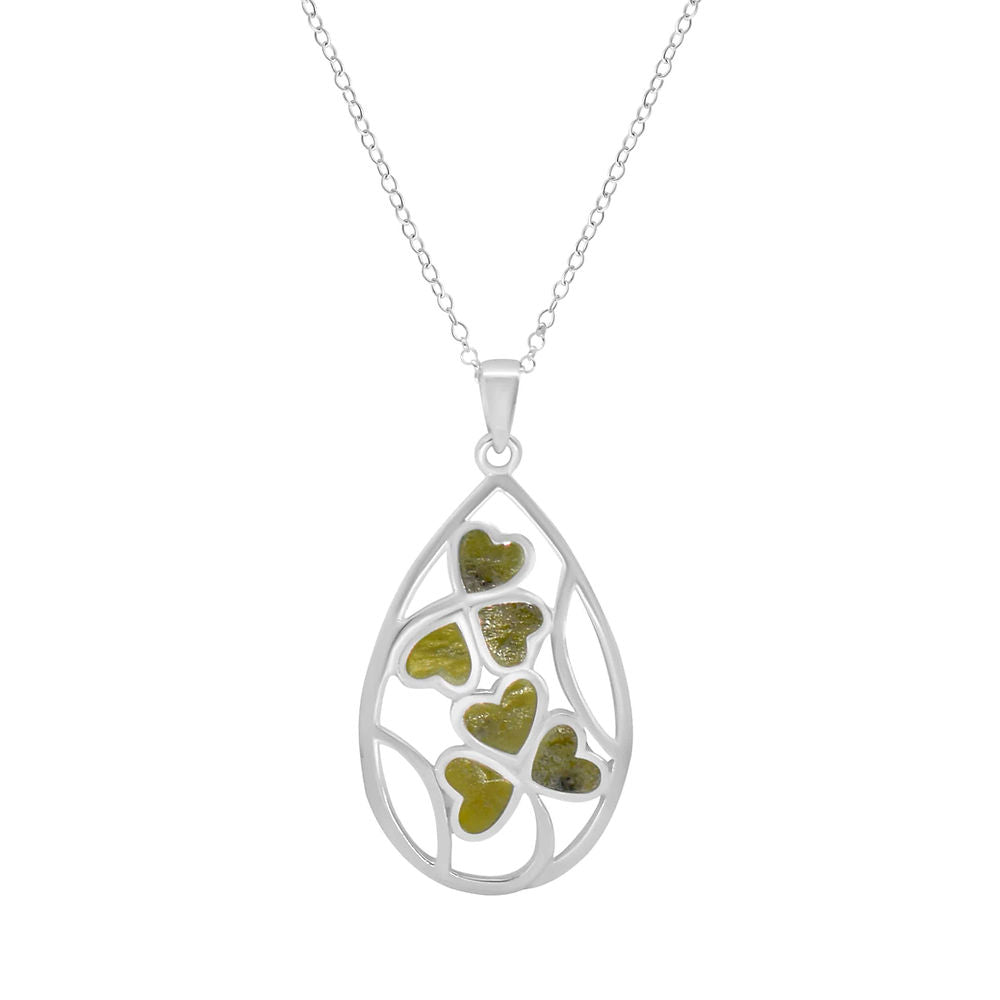 Connemara Inlaid Shamrocks Pendant