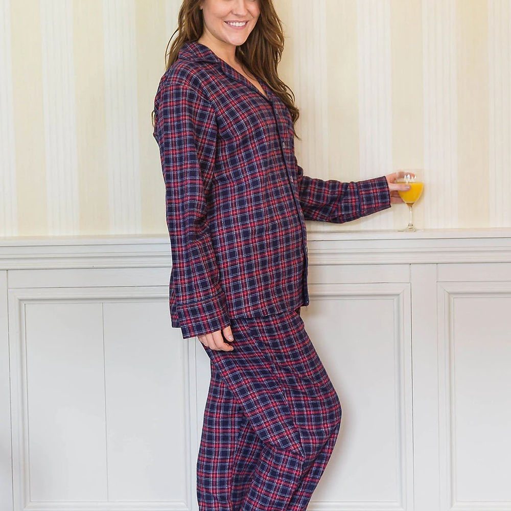 Purple & Navy Tartan Pajamas