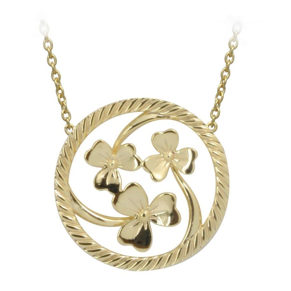 Gold Plate Shamrock Necklace